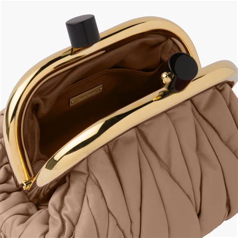 Miu Belle Nappa leather clutch